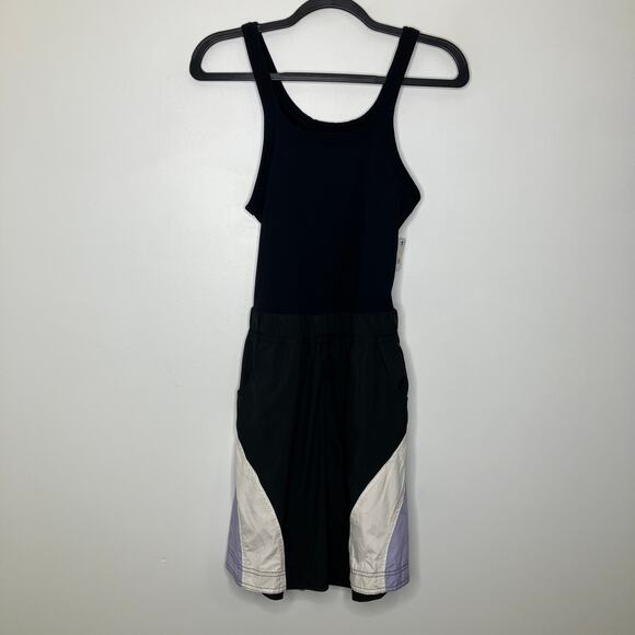 NWT FREE PEOPLE MOVEMENT Double Bounce Onesie Black Combo Purple Small - Picture 2 of 5